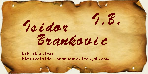 Isidor Branković vizit kartica